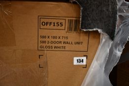 A boxed as new Hudson Reed Fuison gloss white wall unit 500m.