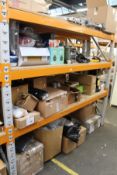 A quantity of car parts and related items.