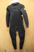 An as new Rip Curl Dawn Patrol Hood 54GB C/Zip Wet Suit in black MS (WSM9BM).