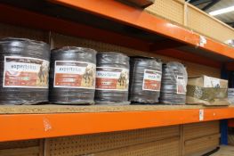 Five VOSS.farming Electric Fence Tape, 200 m/ 40 mm (Orange/Brown, 2x Cu + 8x SS, Expert Plus) and a