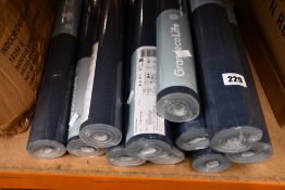 Twelve rolls of Grandeco Life blue non woven wallpaper (Batch No 413060).