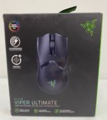 A boxed as new Razer Viper Ultimate Wireless Gaming Mouse With Charging Dock (Grade A+ - box sealed,