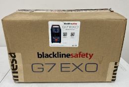 A boxed as new Blackline Safety G7 Multi Gas Area Detector with battery, charger, factory calibratio