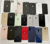 SOLD FOR PARTS: Sixteen assorted pre-owned Apple iPhones and five pre-owned Samsung smartphones sold