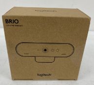 A boxed as new Logitech BRIO 4K Webcam (Grade A+, box sealed) (P/N: 960-001106 EAN: 5099206068100).