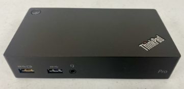 Twenty six pre-owned Lenovo ThinkPad 40A70045UK USB 3.0 Pro Dock Stations (Grade B. No PSU or other