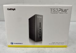 A boxed as new CalDigit TS3 Plus Thunderbolt 3 Dock (EU power cable included. SKU: 500524 EAN: 47120