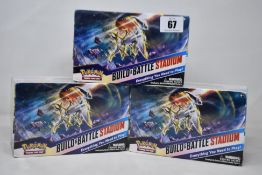 Three as new and sealed Pokémon Brilliant Stars Build and Battle Stadiums (Boxes has some minor