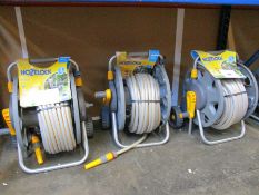 Three Hozelock HOZ2434 2434 Assembled Reel + 30 Metre Hose (Viewing recommended).