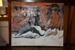 An Acrylic Painting on Canvas, Signature Unknown (L 60cm x H 50cm).