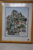 A Claude Roy Quebec Hand-Coloured Engraving Print.