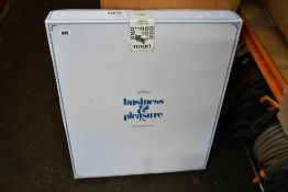 A boxed as new Business & Pleasure luxury white Tommy beach chair.