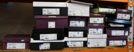 Sixteen pairs of assorted as new Carvela Shoes (Some boxes are damaged).