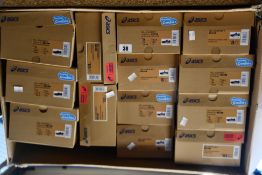 Thirteen as new pairs of Asics Contend 7 trainers, assorted sizes.