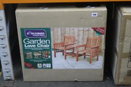 A boxed as new Kingfisher Hardwood Garden Patio Love Seat.
