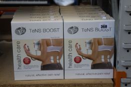 Twelve boxed as new Rio TeNS Boost healthcare pain relief machines.
