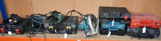 Pre-owned power tools to include a Bosch PSB 500 RE Compact Hammer Drill, a Clarke CEW1100 Impact