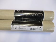 Eleven rolls of Casadeco Uni Taupe wallpaper 28651320.
