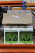 Nineteen boxed Hama on-ear stereo headphones (HK-229).