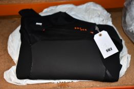 An as new SRF ACE wetsuit 80% Neoprene 20% Nylon S81M black with orange decal.