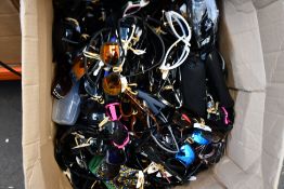 A box of pre-owned unbranded sunglasses.