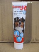 Eighty four tubes (100g) of Beaphar Liver Flavour Toothpaste for cats and dogs.
