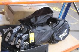 A pre-owned PXG Gen5 Full Bag Golf Club Set with a Club Glove Last Bag Large Pro Travel Bag (All