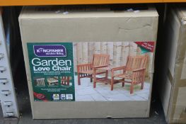 A boxed as new Kingfisher Hardwood Garden Patio Love Seat.
