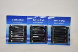 A quantity of as new Bettwechoi replacement brush heads (8 brush heads per pack) (Approximately