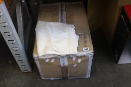 A quantity of Sylvie Noel cream square tablecloths with edge and centre print (Approximately 32