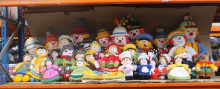 A large quantity of Hand-Knitted Dolls designed by Jean Greenhowe to Include One Man Band,