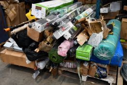 A large quantity of garden and outdoor related items to include rotary lines and pole hedge