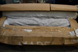 A Made three seater sofa in mustard (Viewing advised).