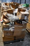 A pallet of assorted as new miscellaneous items to include desk top punch bags, ear muffs,