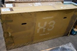 A boxed Vanmoof X3 electric bike in black.