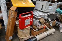 A quantity of commercial, industrial and related items to include a grit bin, ropes and LED
