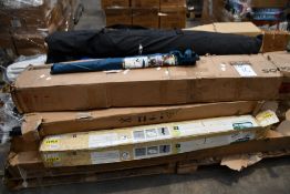 A quantity of garden parasols in various makes and sizes.