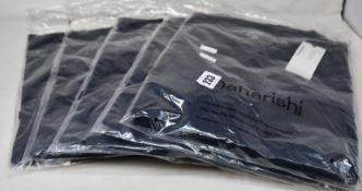 Five as new Maharishi 7013 Hemp Organic Long Sleeve T-shirts in navy (S, M, L, XL and XXL).