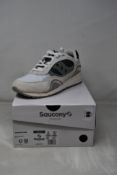 Two pairs of boxed as new Saucony Shadow 6000 Sneakers - White/Dark Grey (UK M 10, W 10.5).