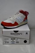 Two pairs of boxed as new Saucony Shadow 5000 Sneakers - White/Red (UK 8).