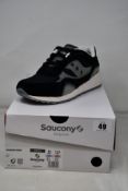 Two pairs of boxed as new Saucony Shadow 6000 Sneakers - Black (M UK9, W UK 9.5).