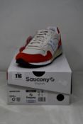 Two pairs of boxed as new Saucony Shadow 5000 Sneakers - White/Red (UK 7).