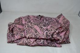 A woman's as new Maje Asymmetric Paisley-Print Dress in pink (42).