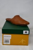A pair of as new Armando Cabral Zip-Up Pouch Leather Slippers in Cuoio (Size EU 44/US 11).