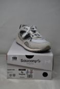 Two pairs of boxed as new Saucony Shadow 6000 Sneakers - White/Dark Grey (UK M 8, W 8.5).