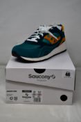 Two pairs of boxed as new Saucony Shadow 6000 Sneakers - Green/Orange (M UK9, W UK 9.5).