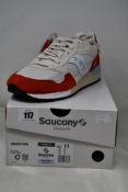 Two pairs of boxed as new Saucony Shadow 5000 Sneakers - White/Red (UK 10).