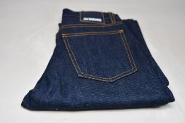 An as new pair of Jacquemus Le De Nimes in Navy (Size 23).