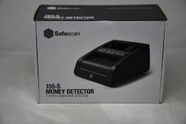 A boxed as new SafeScan 155-S Money Detector, 7-Point Counterfeit Detection.