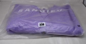 An as new Sangiev Lilac Twisted Yarn Cardigan (M).